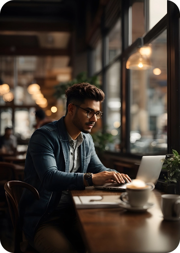 Person working on laptop
